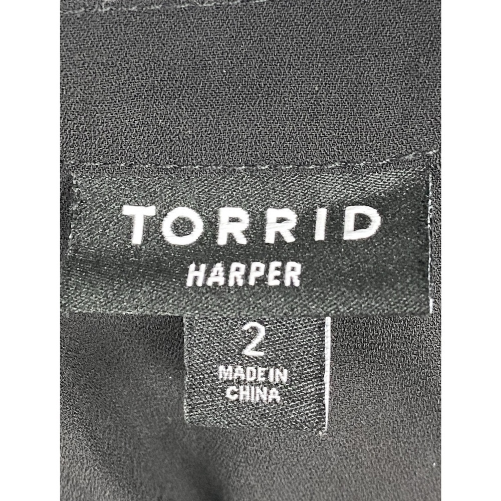 Torrid Harper Georgette Pullover 3/4 Sleeve Tunic Blouse Sheer Black - Size 2X‎ - Picture 9 of 10